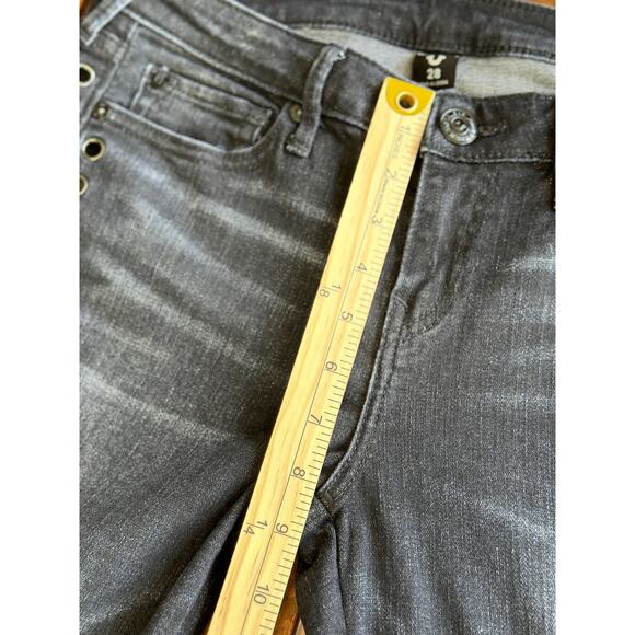 True Religion Women’s 29 Halle Mid Rise Super Skinny Jeans in Rock Solid Wash - Picture 9 of 14